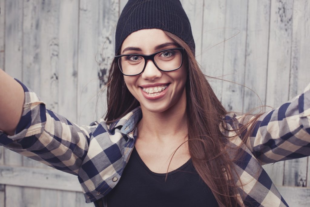 Girl in Glasses and Braces