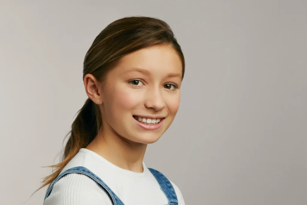 Girl with confident smile